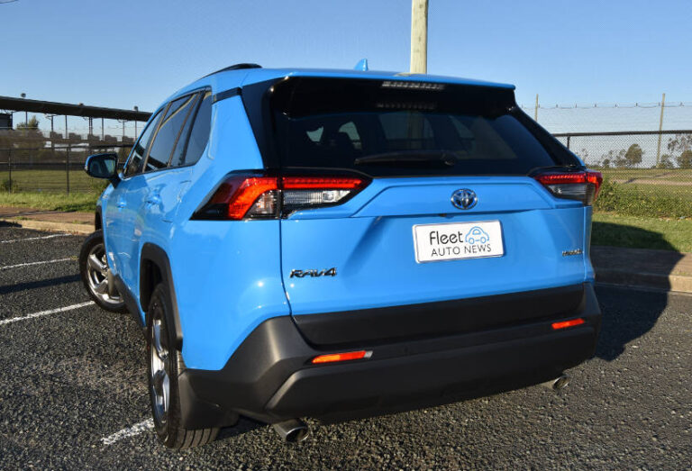 The rear view of the top selling Toyota RAV4