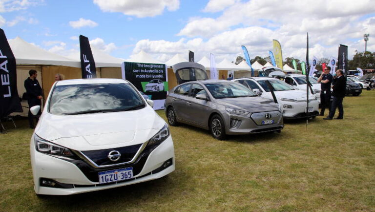 electric vehicles at the drive day in Perth WA