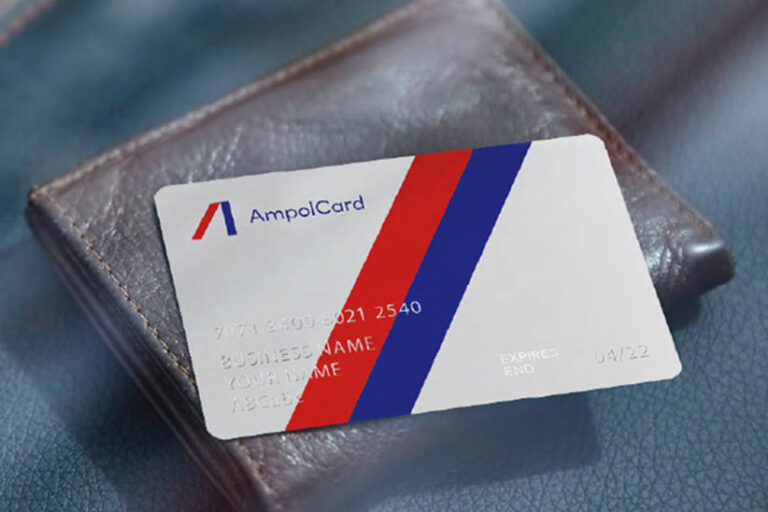 Ampol fuel card image sitting on a wallet