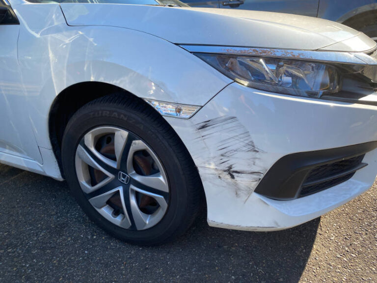 damaged car bumper