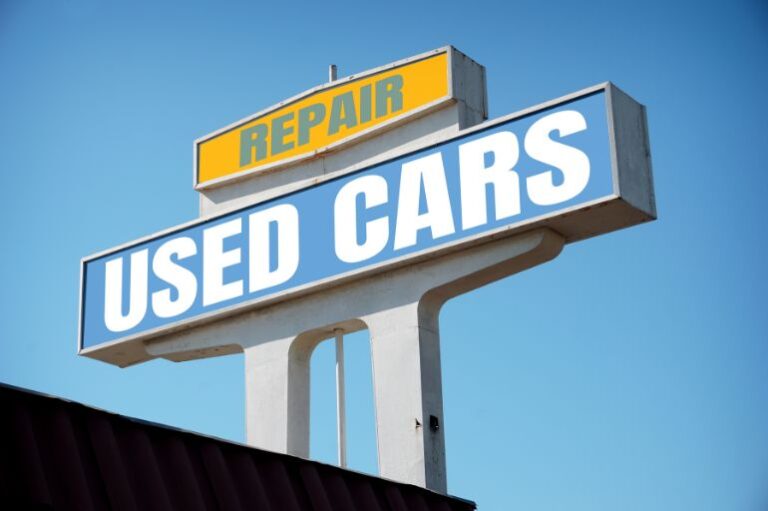 Used car sales sign