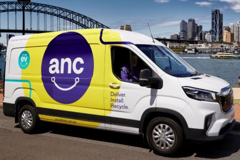 ANC electric delivery vehicle in Sydney near harbour bridge