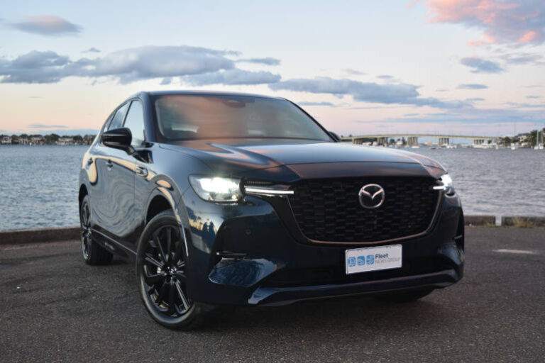 Mazda large SUV by the water