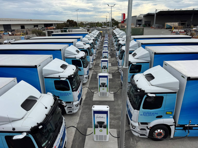 electric trucks in Perth transport company