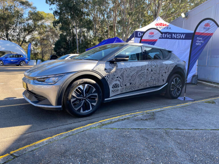 electric car with branding