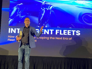 Geotab VP presenting at fleet conference