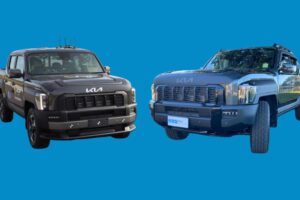 Kia Tasman SX and X Pro front bumper bar comparison